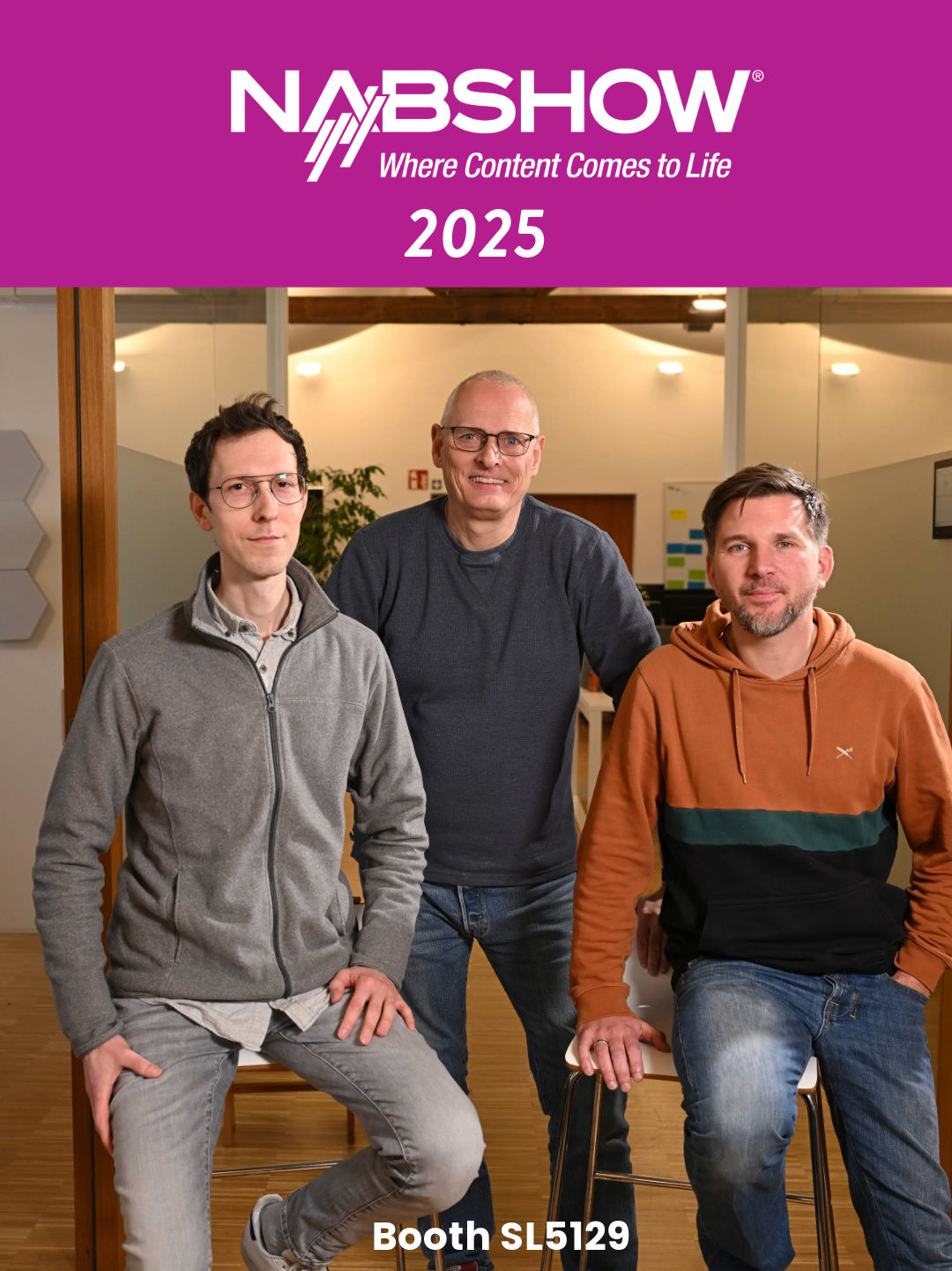 Stehen auf der NAB für ein Gespräch bereit: Fabian Fischer, Hans Douma and Tobias Trumpfheller
