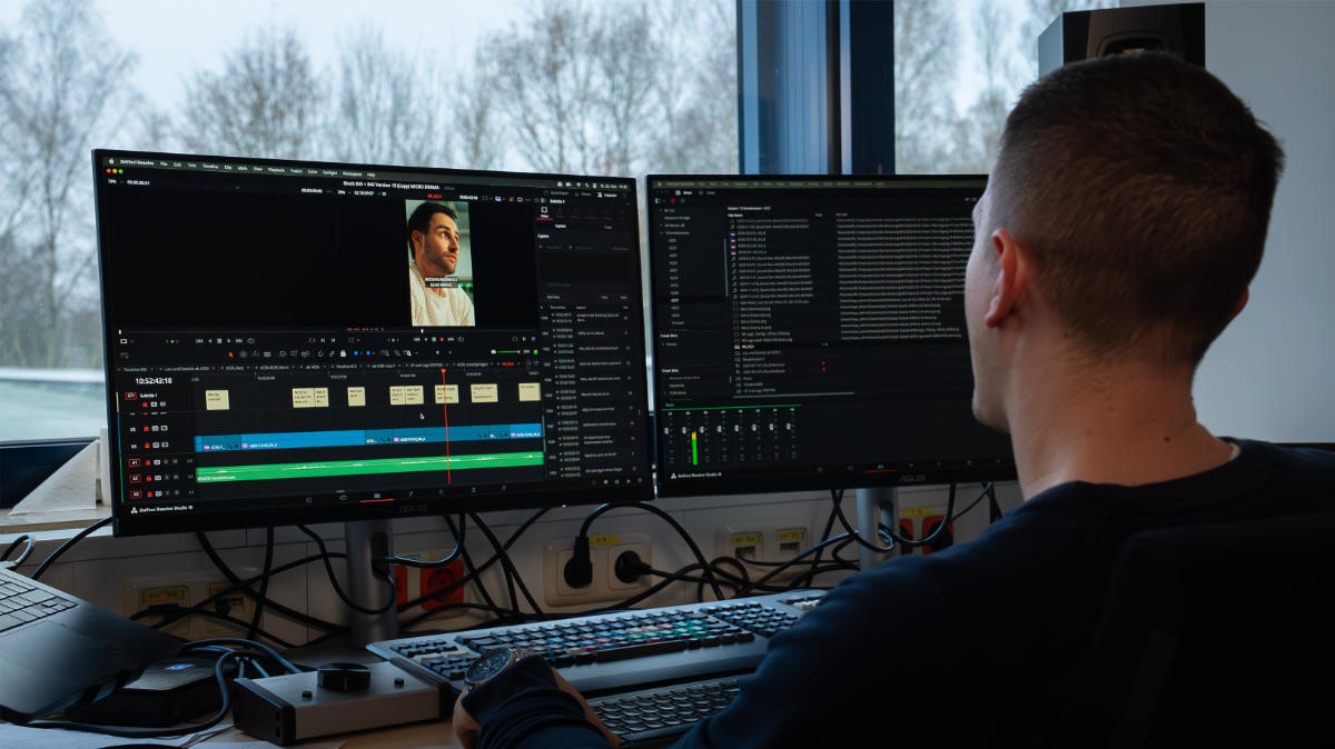 Schnittplatz mit DaVinci Resolve im Einsatz bei der Post-Production von Rote Rosen.
