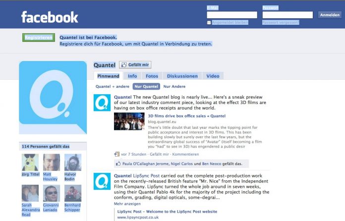 Quantel auf Facebook und Twitter