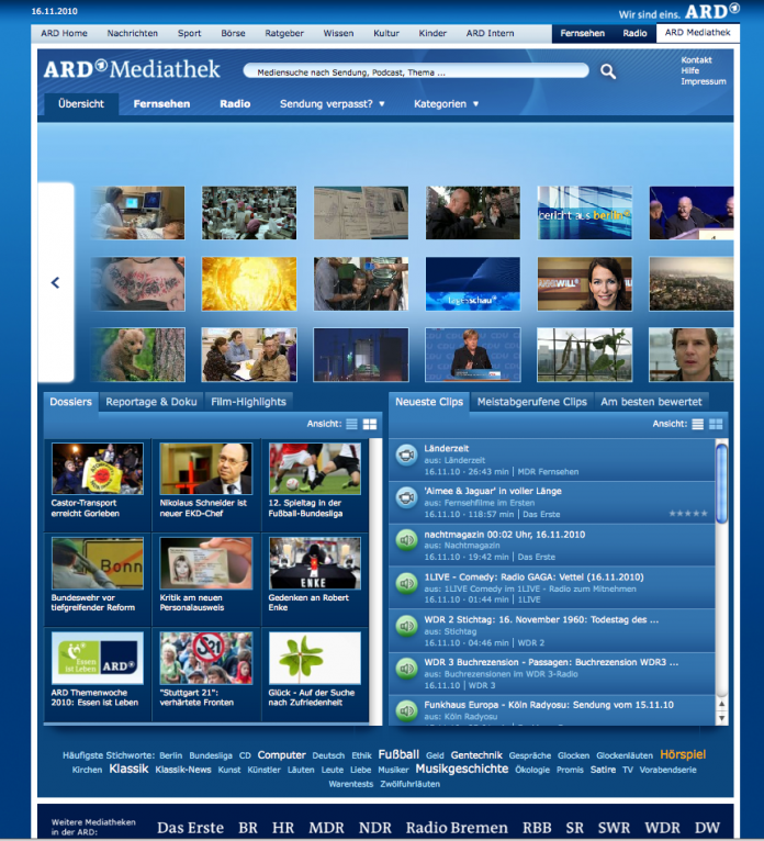 ARD Mediathek mit vereinfachter Suche