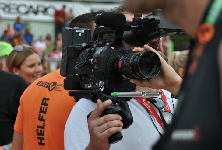 TV-Produktion beim Triathlon Roth 2015