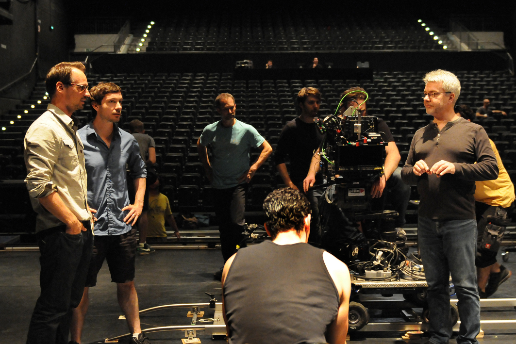 v.l.n.r. Choreograph Christian Spuck, Eric Gauthier, Filmregisseur Nikolai Vialkowitsch