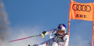 Größte Remote-IP-Produktion im Ski-Zirkus Foto: Lindsey Vonn (USA) während des Abfahrts-Trainings zum letzten Wettkampf ihrer Karriere bei den alpinen FIS-Ski-Weltmeisterschaften in Åre, Schweden. © Erich Spiess / ASP / Red Bull Content Pool