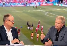 Gute Noten für Fußball-WM-Berichterstattung von ARD und ZDF Oliver Welke und Oliver Kahn ©ZDF/Patrick Seeger