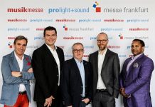 Musikmesse und Prolight + Sound bündeln Kompetenzen Stephan Kurzawski, Michael Biwer, Wolfgang Lücke, Christopher Sparkes, Binu Thomas