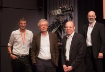 Kirsten Johnson erhält ARRI AMIRA Award Daniel Sponsel, Prof. Heiner Stadler, Stephan Schenk, Prof. Michael Leuthner