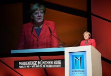 Merkel eröffnet Medientage München Angela Merkel