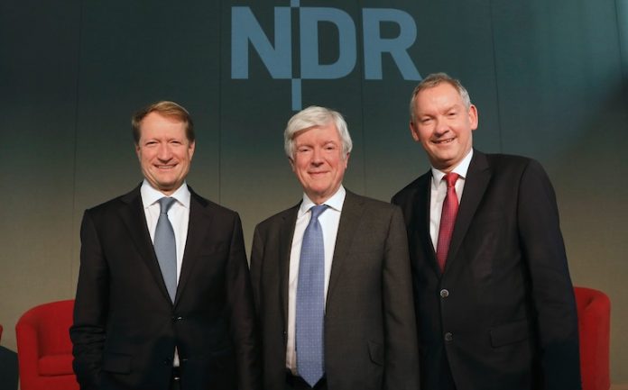 Ulrich Wilhelm, Tony Hall und Lutz Marmor (v.l.n.r.) © NDR/Morris Mac Matzen