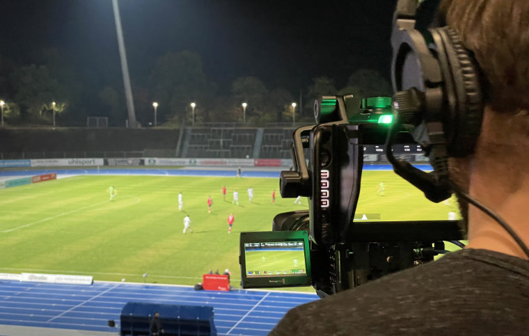Privates 5G-Netz ermöglicht Fußballproduktion mit vier Kameras