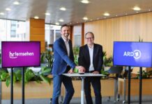 SWR übernimmt hr-Sendeabwicklung hr-Intendant Florian Hager und der ARD-Vorsitzende und SWR Intendant Kai Gniffke.© HR/Michael Draeger