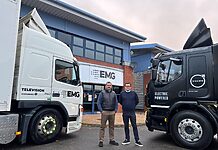 EMG ordert ersten Elektro-LKW Simon Cook und Rohan Mitchell von EMG