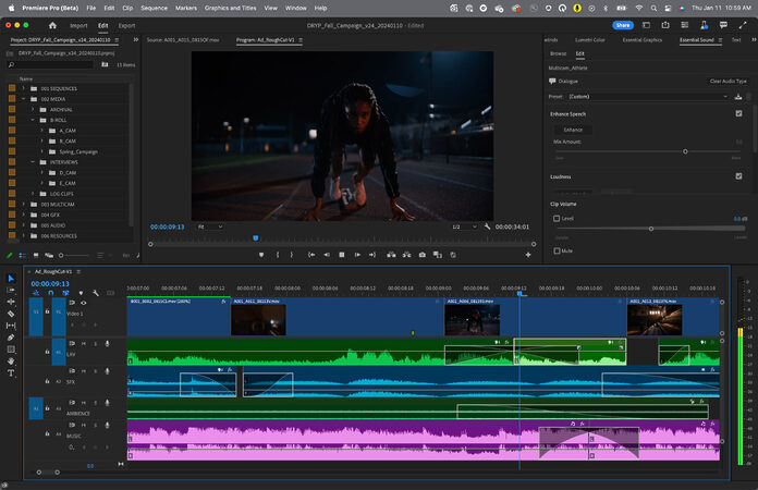 Adobe: Neue Audiotools in Premiere Pro (Beta)