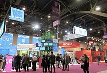 Der Countdown zur NAB 2024 läuft Central Hall der NAB Show mit Ausstellern wie Lawo, FOR-A und Riedel Communications ©em-press
