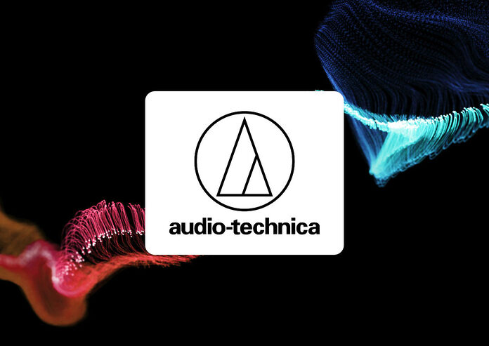 Logo Audio-Technica auf schwarzem Hintergrund
