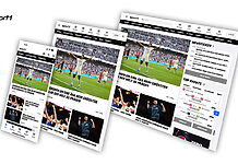 SPORT1 mit neuem Design und Marken-DNA Mockup von SPORT1 Webseite und App