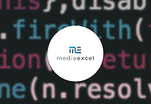 Media Excel zeigt effizientes DIVA Encoding auf der IBC Media Excel Logo mit Code im Hintergrund