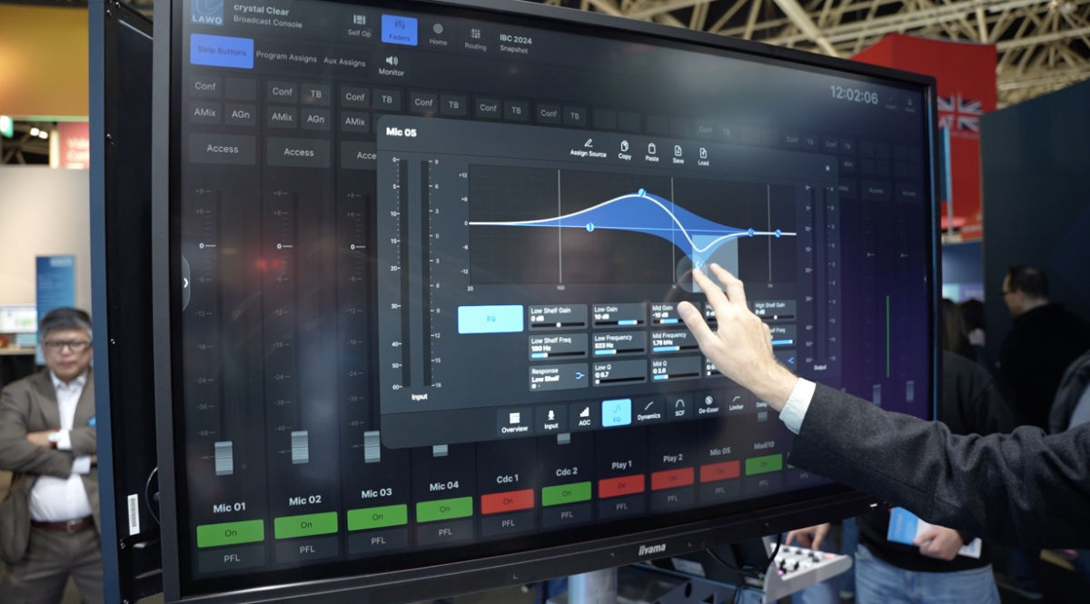 EQ-Einstellungen im crystal Clear Virtual OnAir Control Interface 