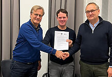 Endgültige Einigung bei TV-FFS-Tarifverhandlungen (v.l.) Bernhard F. Störkmann (BFFS), Björn Böhning (Produktionsallianz) und Matthias von Fintel (ver.di) haben in der neunten Tarifverhandlungsrunde zum Mantel- und zum Schauspieltarifvertrag des TV FFS am 12. Oktober in Berlin eine endgültige Einigung erzielt ©Wiebke Wiesner