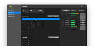 Lawo Virtual Sound Card jetzt für macOS Sonoma verfügbar Lawo VSC, dunkle UI