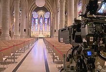BCE produziert Luxemburger Papst-Besuch TV Skyline-Kamera in der Luxemburger Cathédrale Notre-Dame