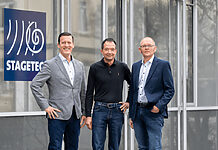 STAGETEC verstärkt Führungsteam mit Maschke und Newbury STAGETEC: Craig Newbury, Wolfgang Salzbrenner und Markus Maschke (v.l.)