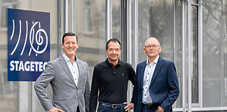 STAGETEC verstärkt Führungsteam mit Maschke und Newbury STAGETEC: Craig Newbury, Wolfgang Salzbrenner und Markus Maschke (v.l.)