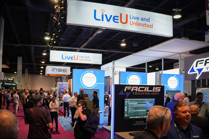 LiveU Stand auf der NAB 2024 – auch in diesem Jahr Zeit das Unternehmen wieder sein gesamtes Portfolio