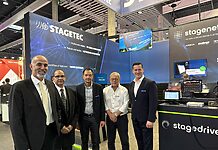 Strategische Expansion im Nahen Osten STAGETEC-HASOUB-Partnerschaft: Saed Albanna, Fathi Abdulmotalab, Wolfgang Salzbrenner, Norbert Bau, Craig Newbury (v.l.n.r.) ©STAGETEC