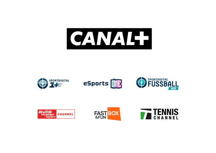 Logos von Canal+ und „SportsHD“-Sendern