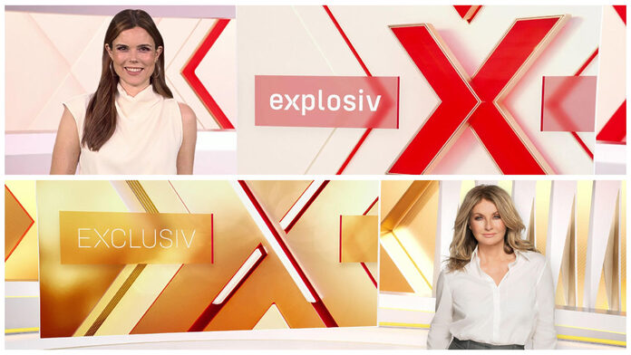 Linda Mürtz (li.) und Frauke Ludowig senden ab sofort gemeinsam aus dem neuen Virtual-Reality-Studio von RTL.