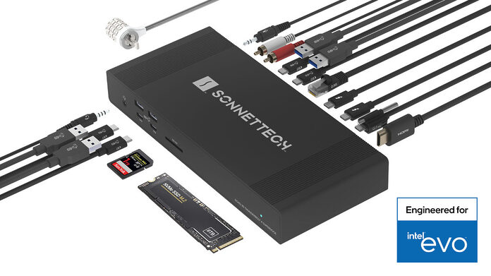 Sonnet Echo 20: Das kompakte Dock verbindet Peripherie, Monitore und Speicher über ein einziges Thunderbolt-Kabel.
