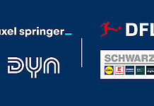 Mehr Kapital, neue Partner: Dyn Media strukturiert Eigentümerschaft um Logos von Dyn, axel springer, dfl und der Schwarz-Guppe