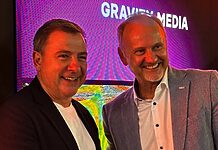 Gravity Media investiert in EVS LiveCeption John Newton, CEO von Gravity Media, und Serge van Herck, CEO von EVS, auf der IBC 2025 @Gravity Media