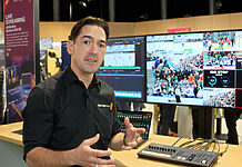 Blackmagic zeigt ATEM Mini Extreme ISO G2 mit integriertem ISO-Workflow Gregoire Deminiere bei der Vorstellung des ATEM Mini Extreme ISO G2