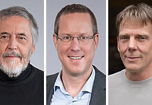 TopVision: Gründer Achim Jendges übergibt an Christian Panhorst Der scheidende TopVision-Geschäftsführer Achim Jendges, sein Nachfolger Christian Panhorst (ab 2026), Geschäftsbereichsleiter Alexander Prüstel