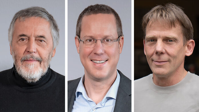 Der scheidende TopVision-Geschäftsführer Achim Jendges, sein Nachfolger Christian Panhorst (ab 2026), Geschäftsbereichsleiter Alexander Prüstel