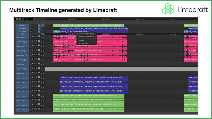 Limecraft panel with sequence exchange enabled Limecraft 2025.8 Screenshot